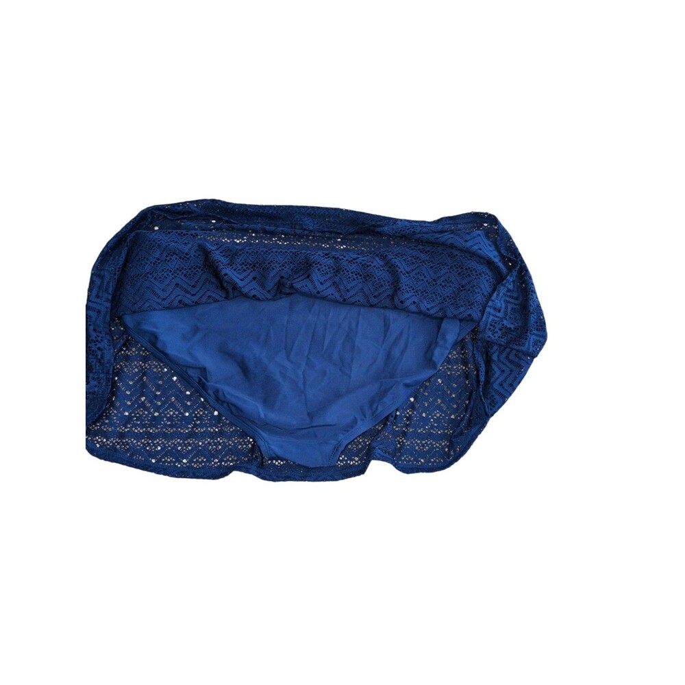 NWT Catalina Swim Skirt 2X Women's Blue Lace Pull On Briefs Bottom Bathing Suit - Picture 4 of 6